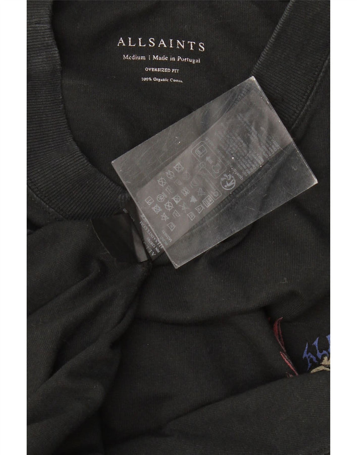 Ανδρικό μπλουζάκι ALL SAINTS Υπερμεγέθη γραφικό Μπλουζάκι μεσαίο μαύρο βαμβακερό