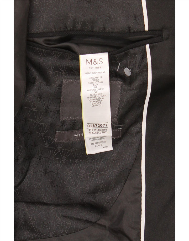 Marks & Spencer Ανδρικό σακάκι σακάκι με 1 κουμπί UK 42 μεγάλο μαύρο πολυεστέρα
