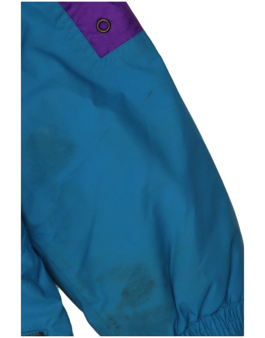 Vintage Ανδρικό μπουφάν σκι με κουκούλα UK 38 Medium Blue Colorblock Πολυεστέρας