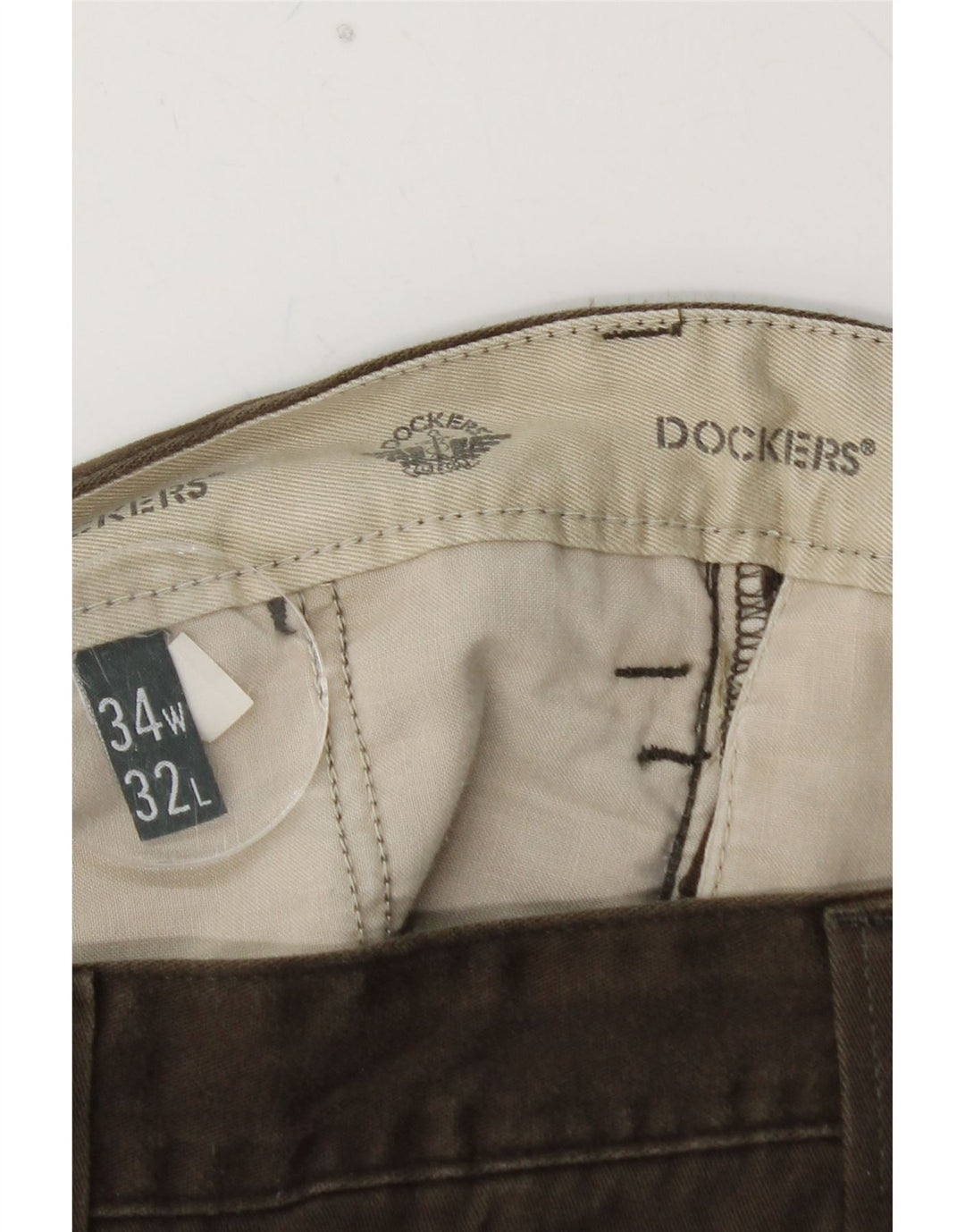 DOCKERS Ανδρικό ίσιο παντελόνι Chino W34 L32 Καφέ Βαμβακερό