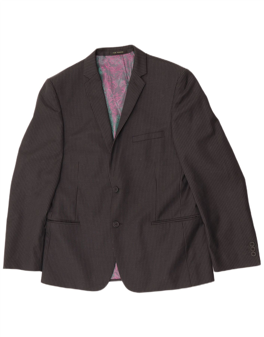 Ted Baker Ανδρικό σακάκι με 2 κουμπιά σακάκι UK 42 XL Μαύρο ριγέ μαλλί