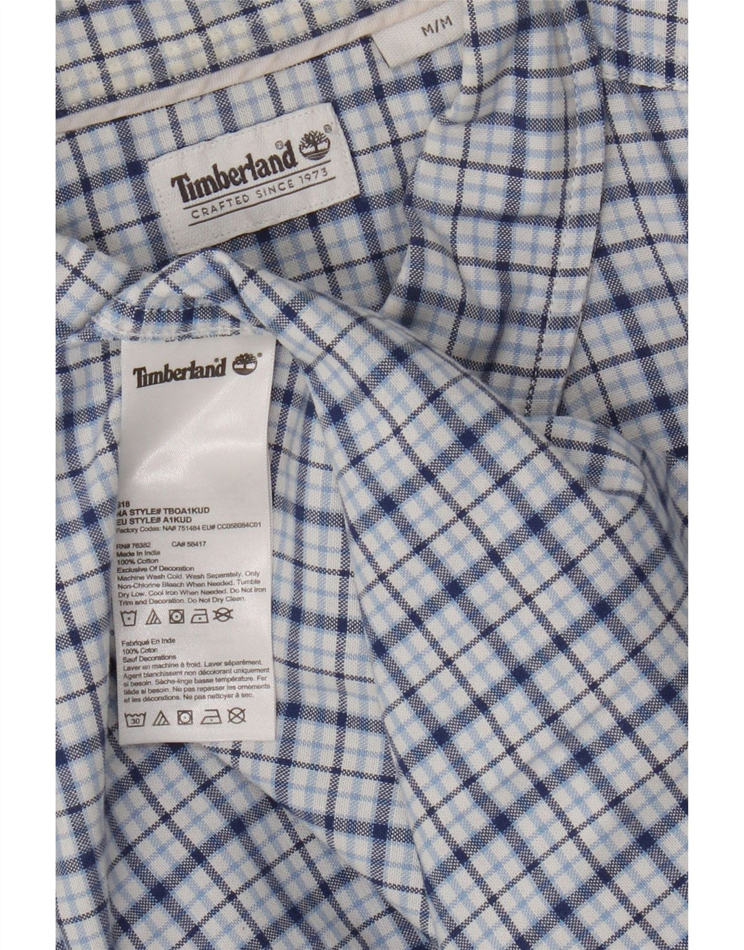 Ανδρικό πουκάμισο Timberland, μεσαίο μπλε, βαμβακερό