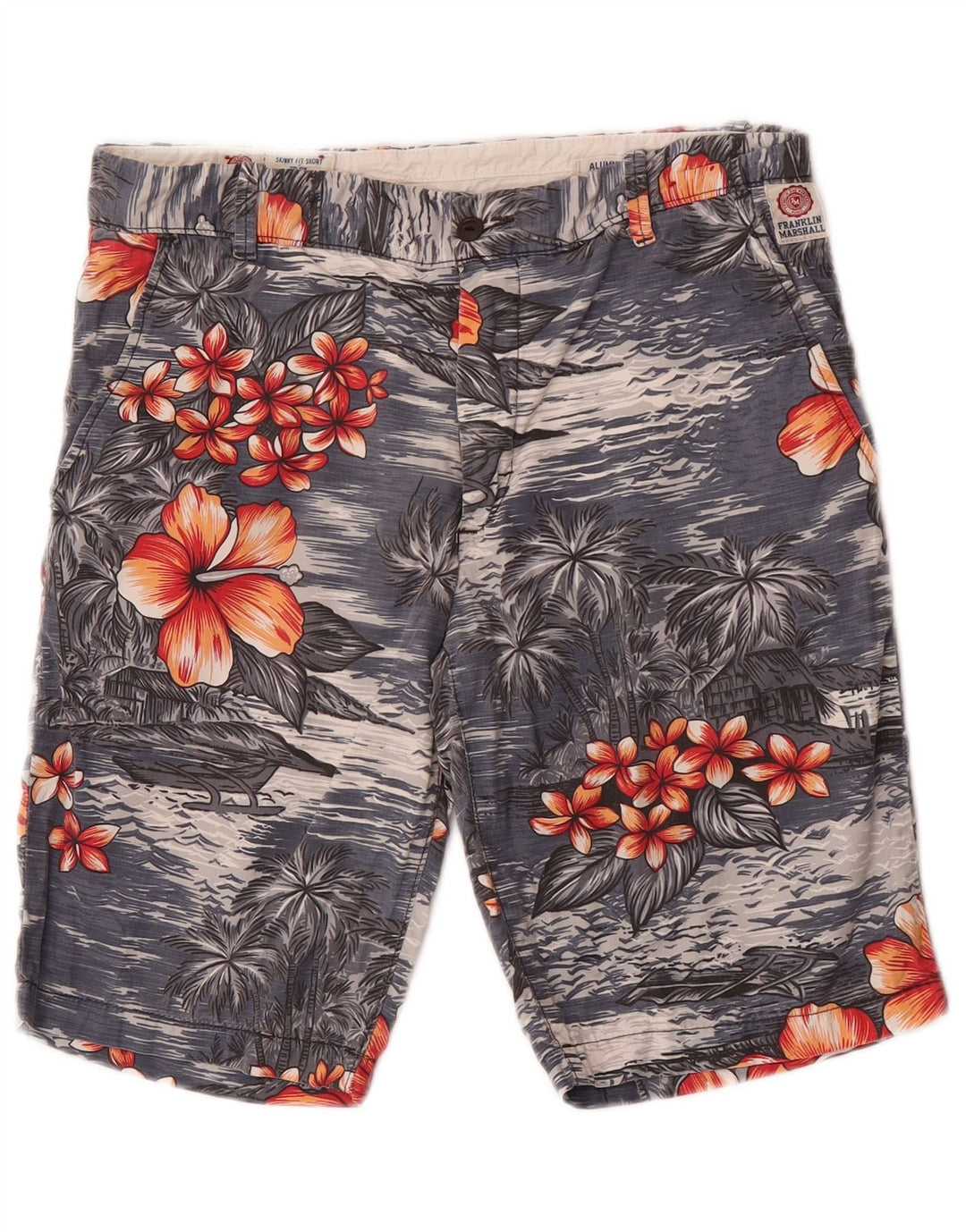 Franklin Marshall Ανδρικό σορτς Leo Chino W31 Medium Navy Blue Hawaiian