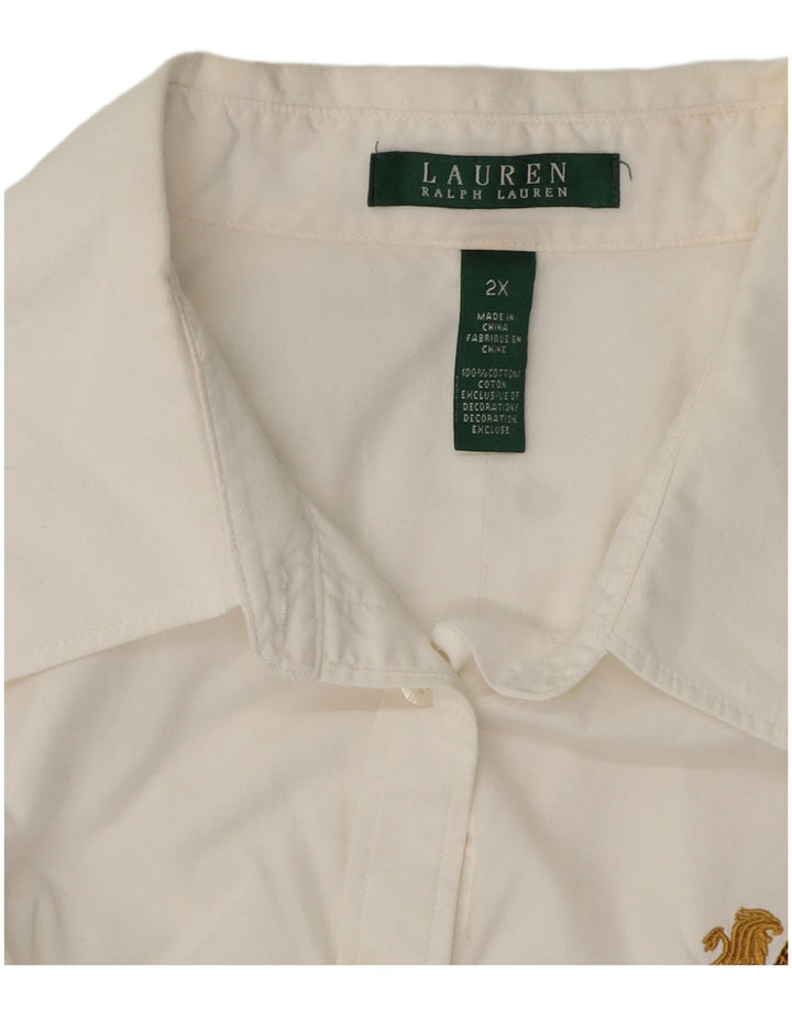 RALPH LAUREN Γυναικείο πουκάμισο UK 20 2XL Λευκό βαμβακερό