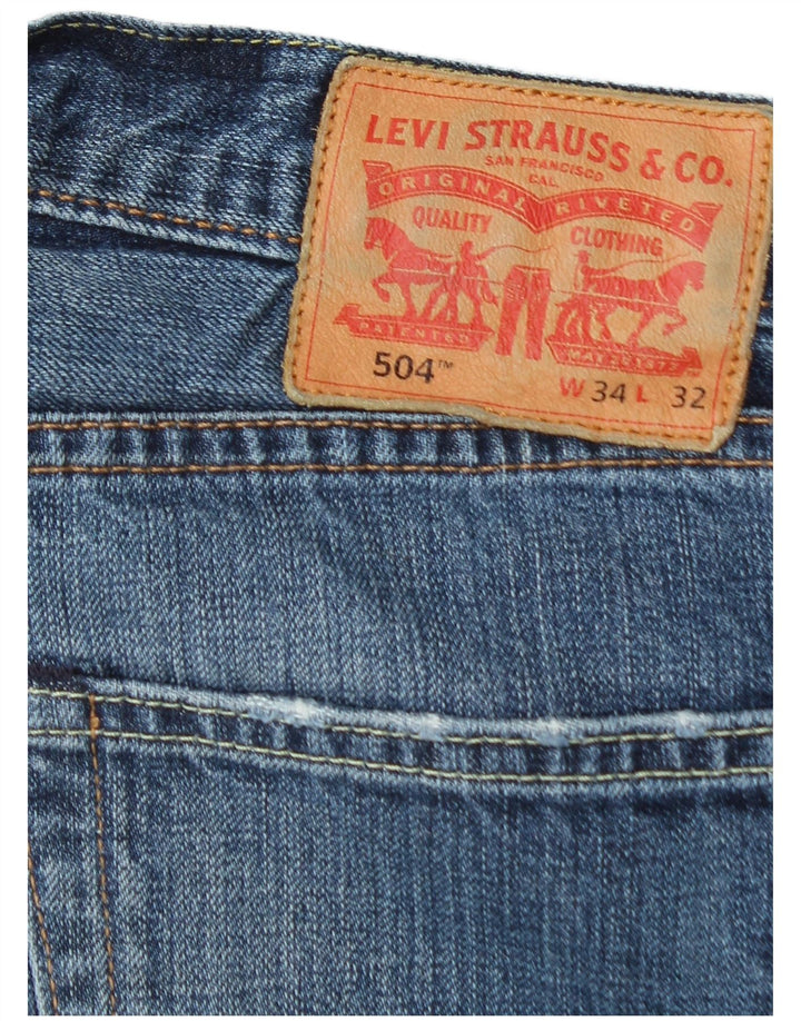 Levi's Mens 504 Straight Jeans W34 L32 Μπλε Βαμβακερό