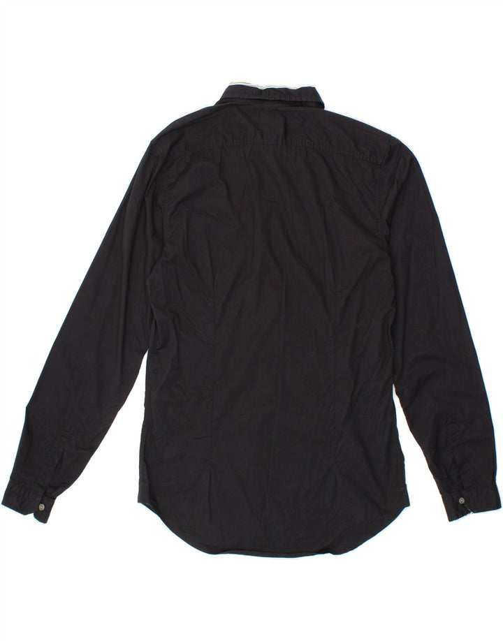 REPLAY Mens Slim Fit Shirt Small Black Cotton Vintage Replay and Second-Hand Replay from Messina Hembry 