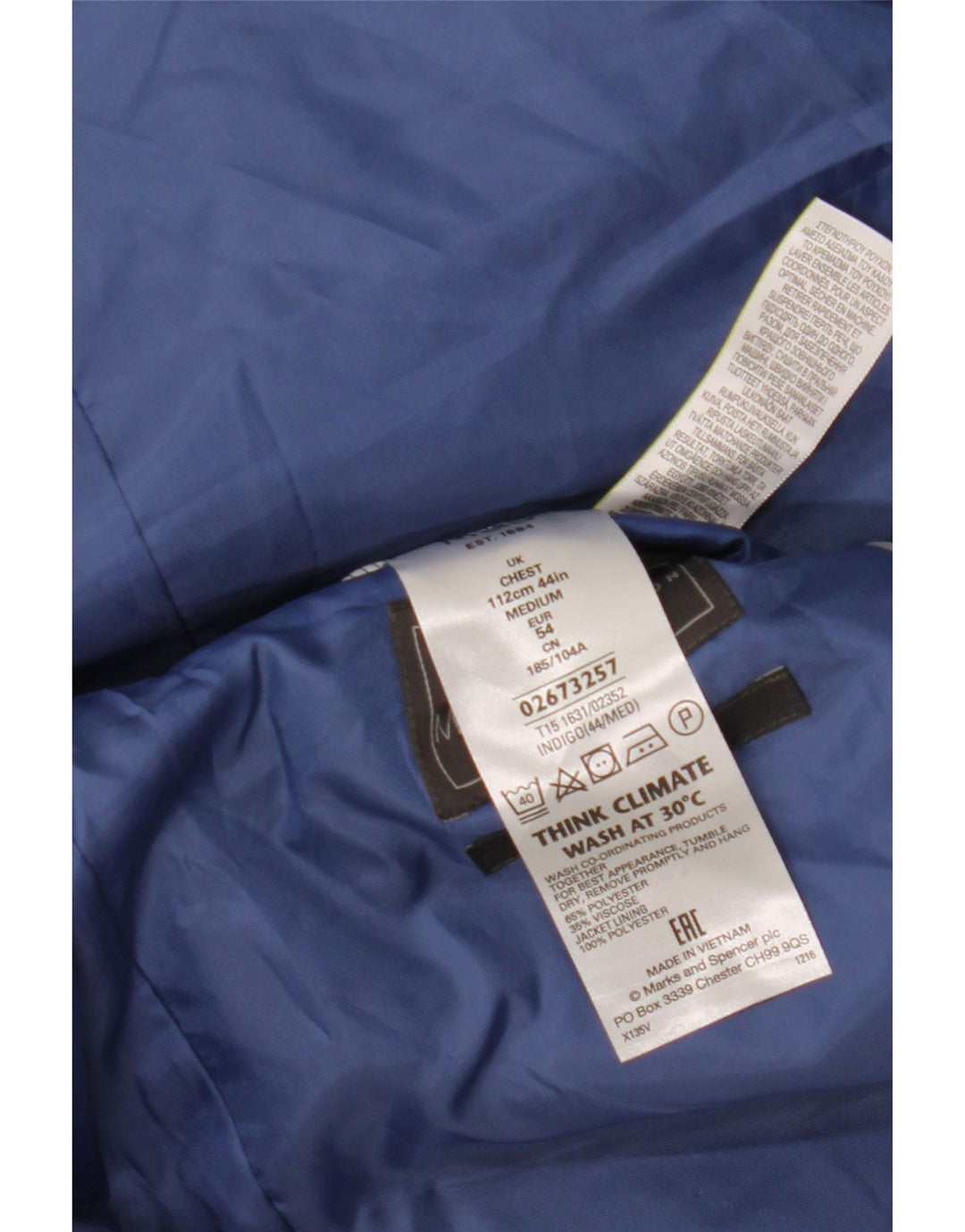 MARKS & SPENCER Ανδρικό τζάκετ blazer UK 44 2XL Navy Blue