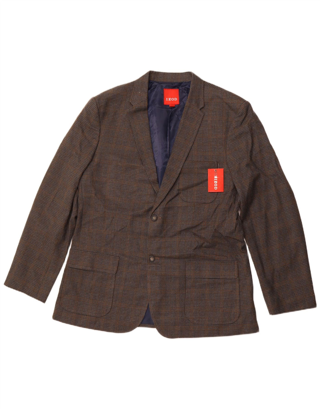 IZOD Ανδρικό σακάκι με 2 κουμπιά σακάκι UK 42 XL Grey Check Polyester