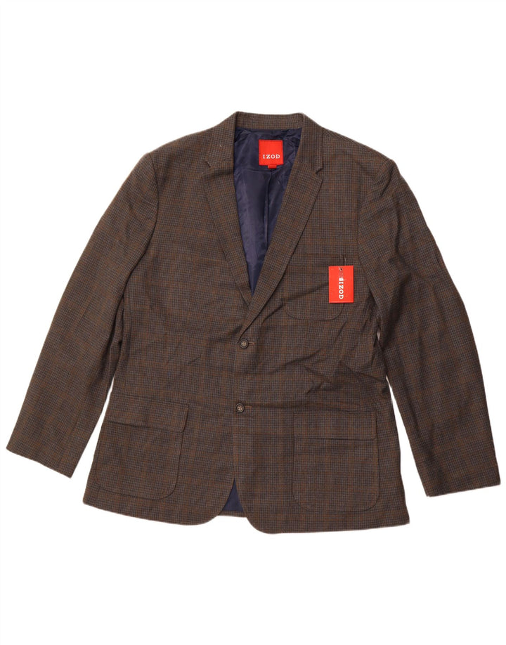 IZOD Ανδρικό σακάκι με 2 κουμπιά σακάκι UK 42 XL Grey Check Polyester