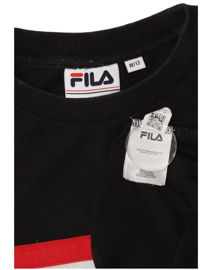 Γυναικεία γραφική φούτερ Fila Jumper UK 12 Medium Black Colourblock
