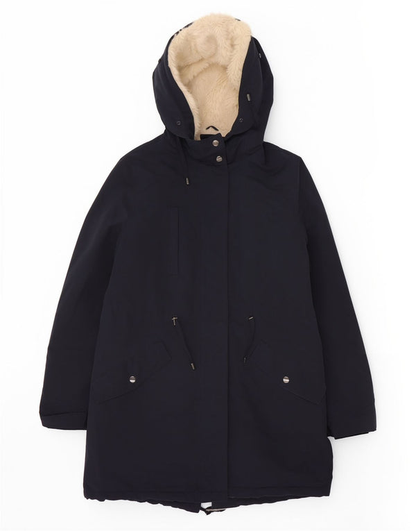 Marks & Spencer Γυναικεία κουκούλα Sherpa Parka UK 12 Medium Navy Blue