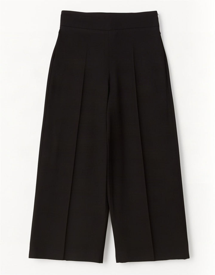 Zara Γυναικείο παντελόνι με φαρδύ πόδι, μεσαίο W28 L25, μαύρο πολυεστέρα
