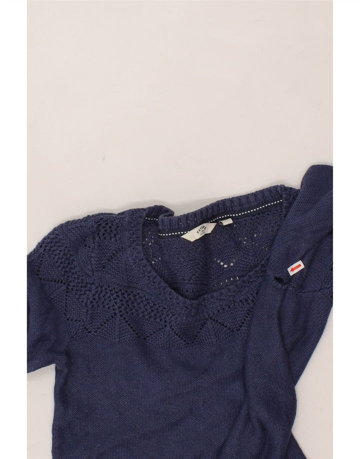 FAT FACE Womens Boat Neck Jumper Sweater UK 8 Small Blue Vintage Fat Face and Second-Hand Fat Face from Messina Hembry 