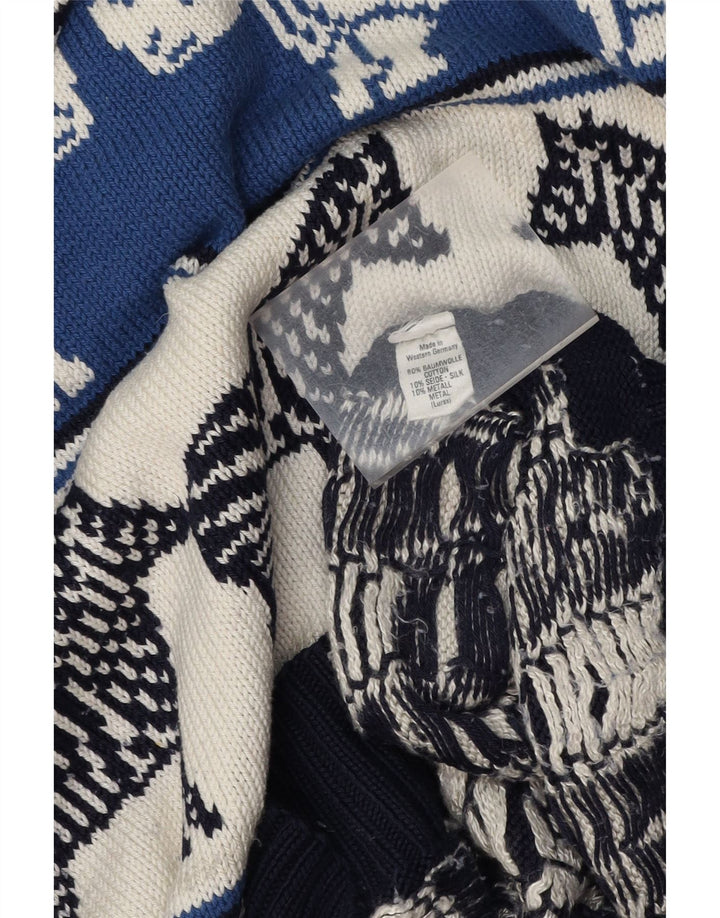 Γυναικείο πουλόβερ με λαιμόκοψη VINTAGE UK 18 XL Navy Blue Animal Print