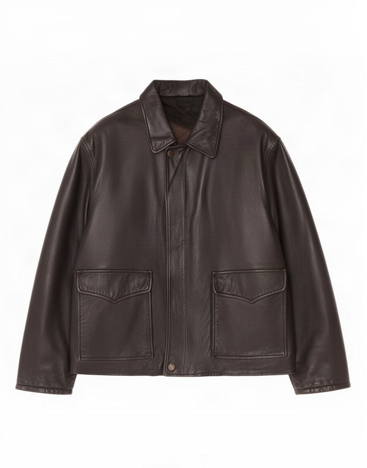 Vintage Ανδρικό Δερμάτινο Μπουφάν UK 42 XL Μαύρο