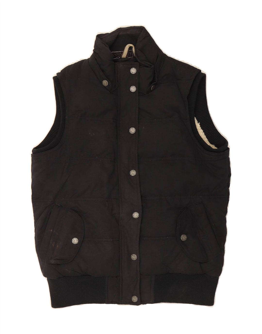 FAT FACE Womens Padded Gilet UK 12 Medium Black Polyester Vintage Fat Face and Second-Hand Fat Face from Messina Hembry 