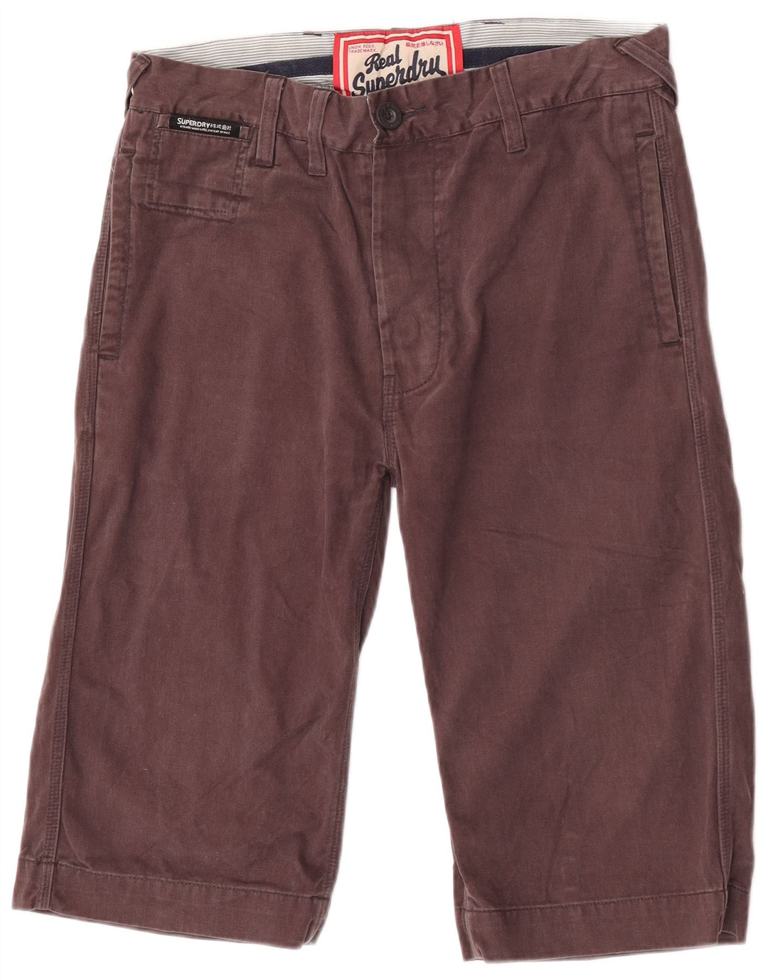 Ανδρικό σορτς Chino Superdry W30 Βαμβακερό μεσαίο καφέ