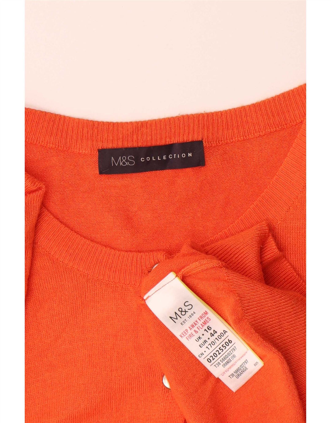 Marks & Spencer Γυναικεία ζακέτα πουλόβερ UK 16 μεγάλη πορτοκαλί βισκόζη