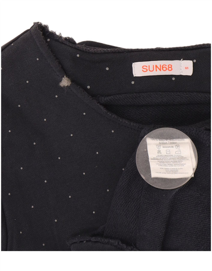 Sun68 Γυναικείο Crop Utility Μπουφάν UK 10 Small Navy Blue με στίγματα από βαμβάκι