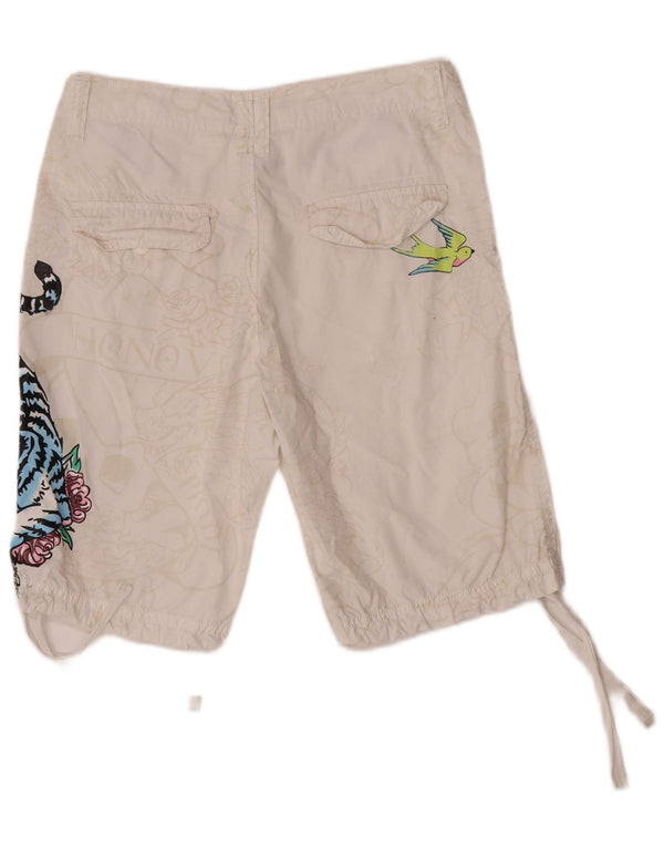 Ανδρικό γραφικό casual σορτς Desigual Small W30 Λευκό βαμβακερό ζωάκι