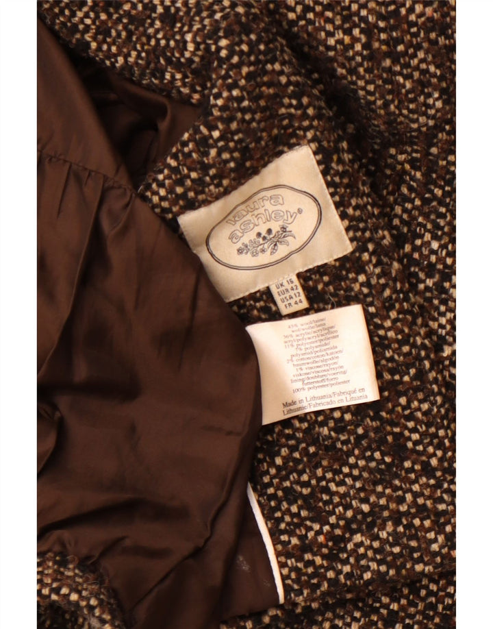 LAURA ASHLEY Γυναικείο παλτό UK 16 Μεγάλο καφέ μαλλί