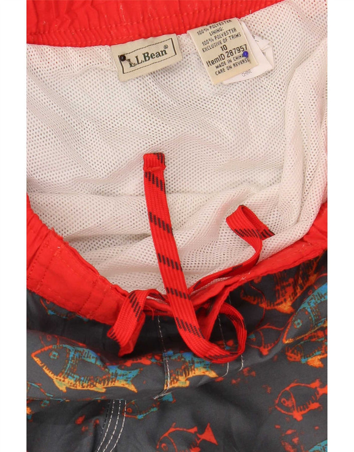 L.L.Bean Boys Graphic Swimming Shorts 9-10 Years Grey Polyester