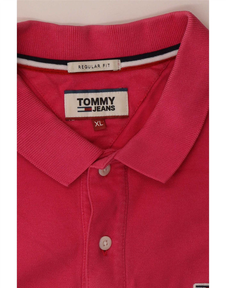 Tommy Hilfiger Ανδρικό πουκάμισο Polo με κανονική εφαρμογή XL Pink