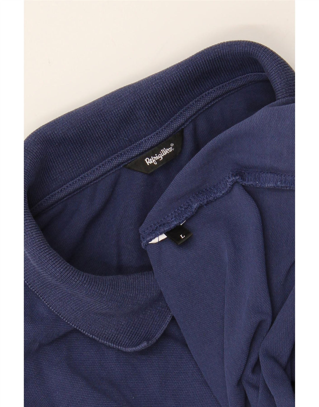 REFRIGIWEAR Mens Polo Shirt Large Navy Blue Vintage Refrigiwear and Second-Hand Refrigiwear from Messina Hembry 