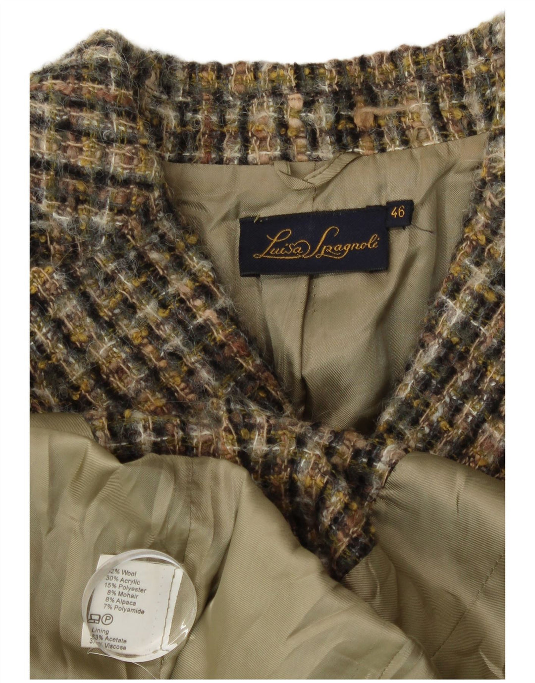 Luisa Spagnoli Γυναικείο τζάκετ με 3 κουμπιά σακάκι IT 46 Μεγάλο χακί μαλλί