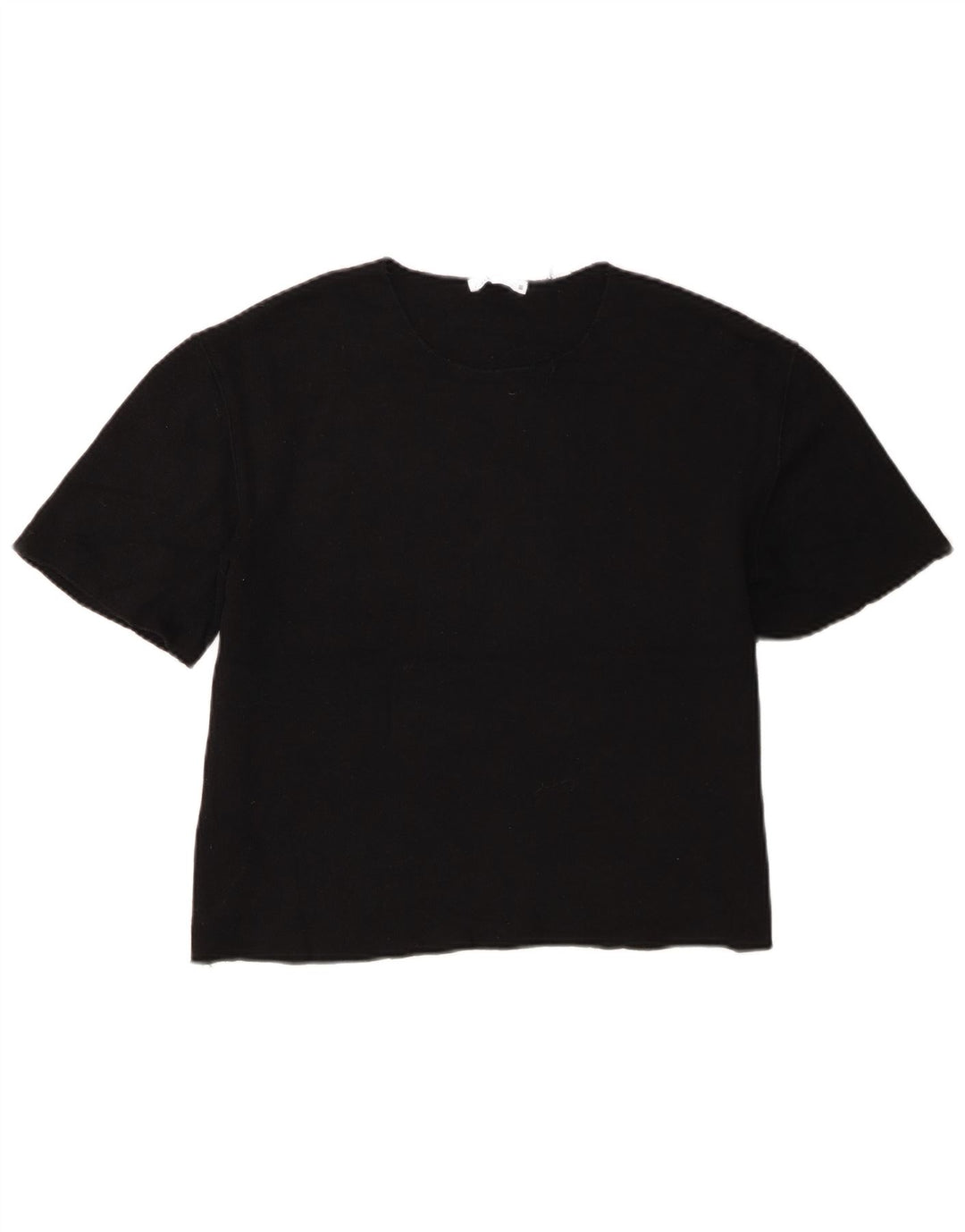 Zara Γυναικείο T-Shirt Crop Oversized Top UK 10 Small Black Polyester