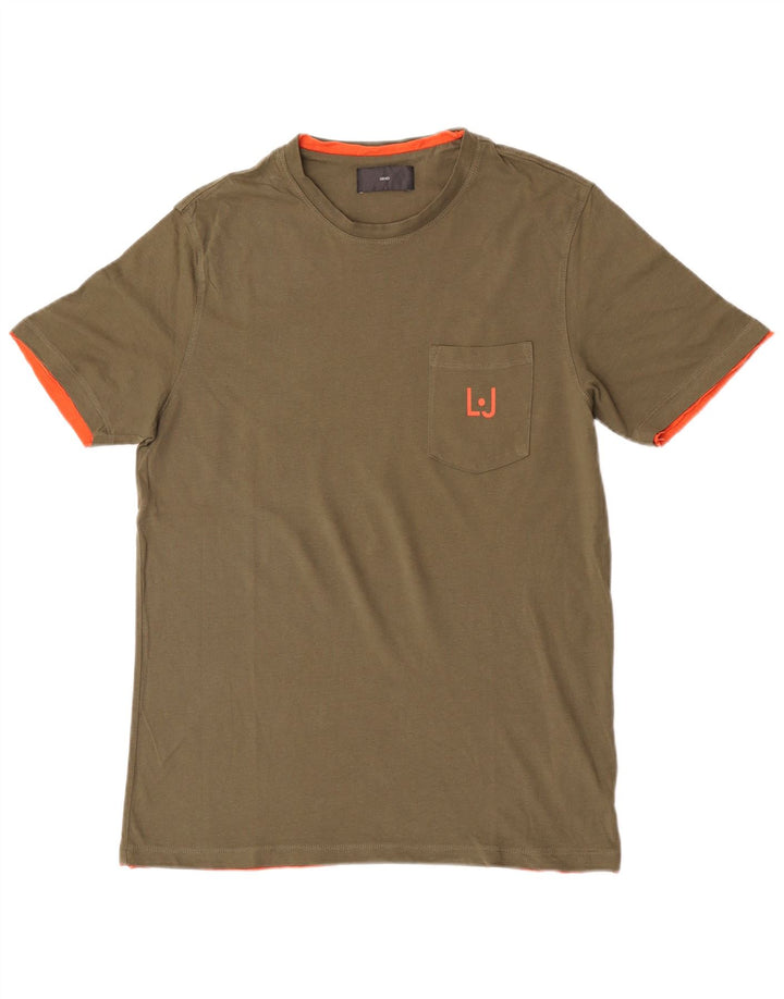 Liu Jo Ανδρικό T-Shirt Top μεγάλο χακί βαμβακερό