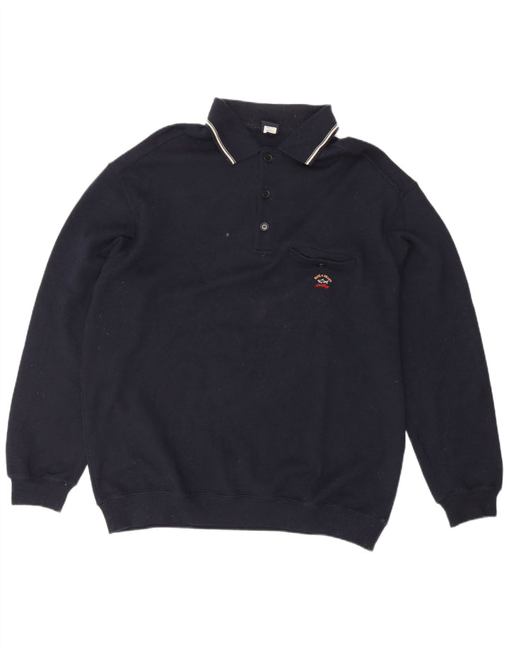 PAUL & SHARK Ανδρικό Yachting Polo Jumper πουλόβερ XL Navy Blue New Wool
