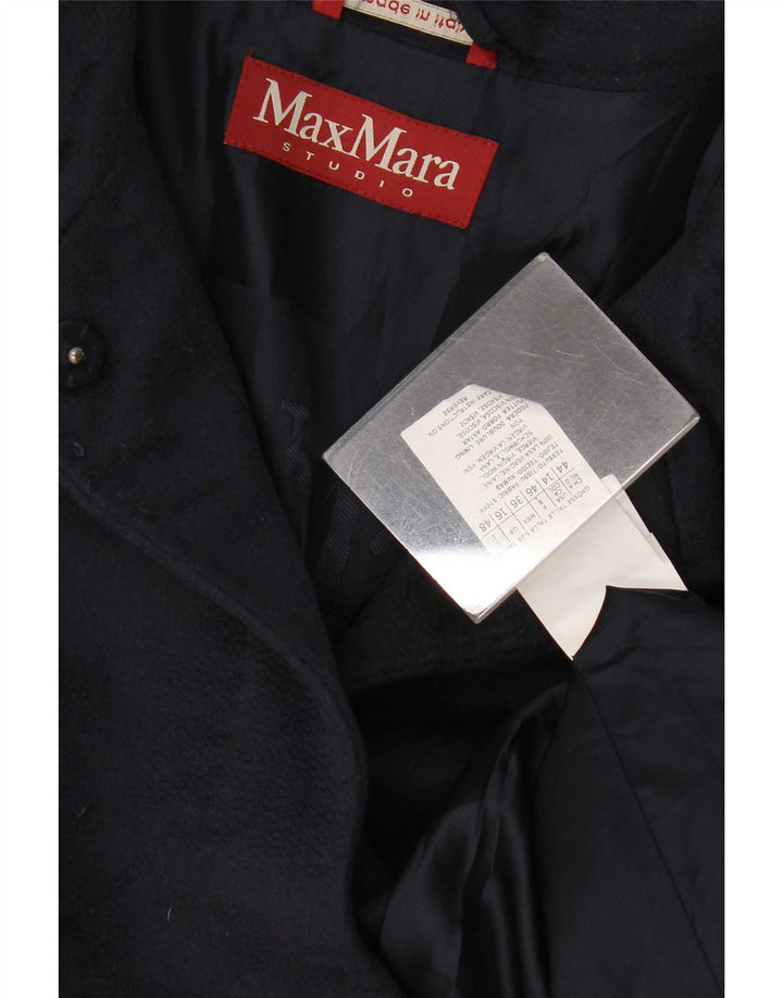 Max Mara Γυναικείο Πανωφόρι UK 16 Large Navy Blue Virgin Wool
