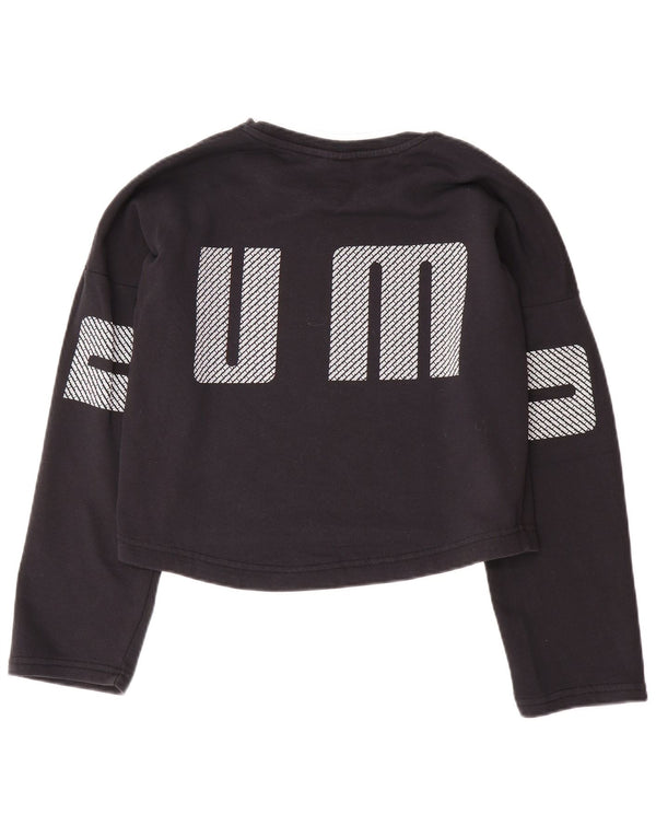 Γυναικεία φούτερ Puma Oversized Crop Graphic Jumper UK 10 Small Black