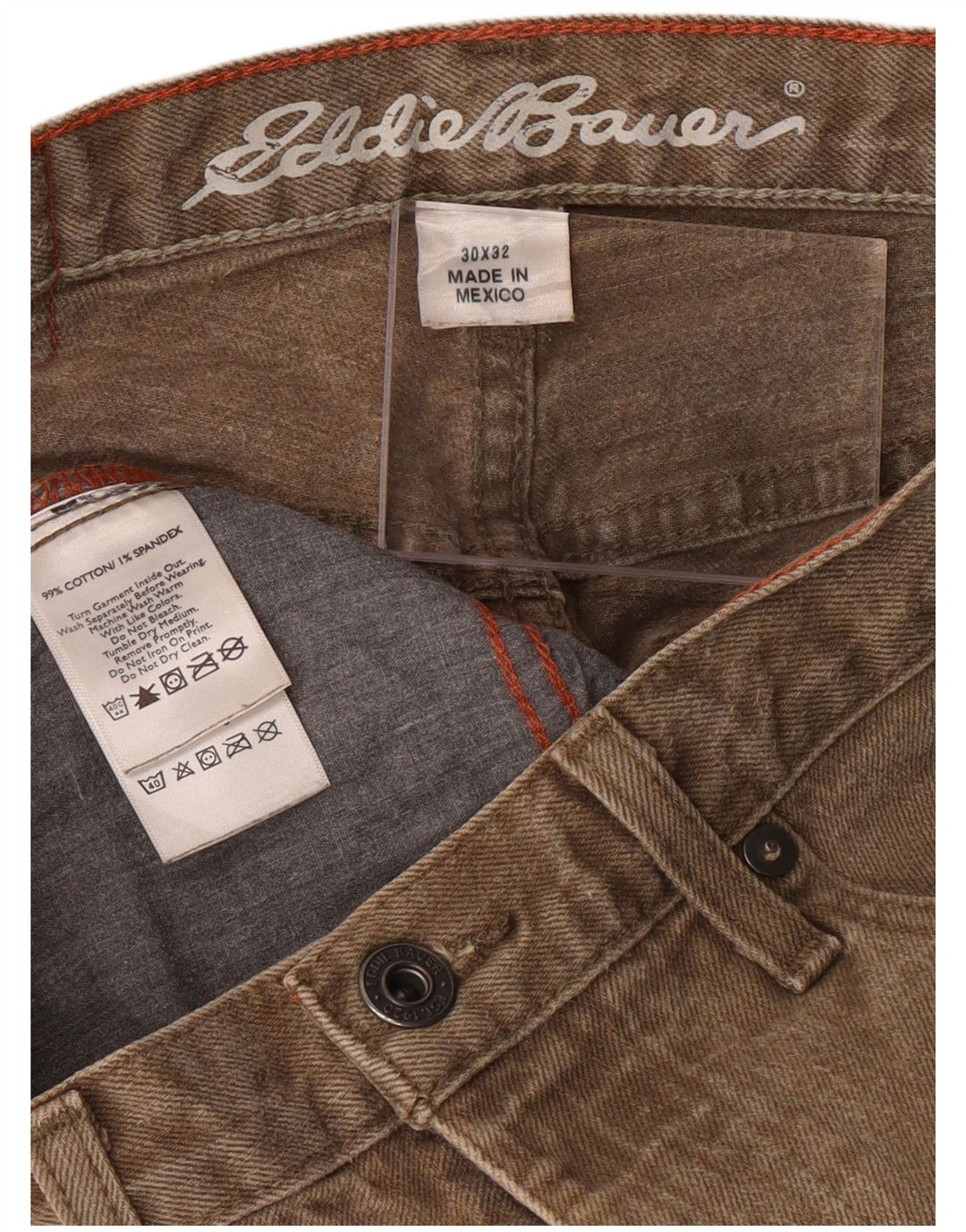 EDDIE BAUER Ανδρικό Slim Jeans W30 L32 Μπεζ βαμβακερό