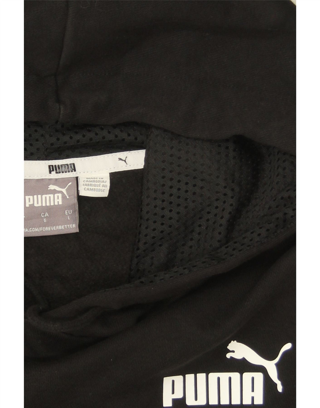 PUMA Mens Hoodie Jumper Large Black Cotton Vintage Puma and Second-Hand Puma from Messina Hembry 