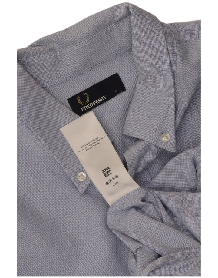 Fred Perry Ανδρικό πουκάμισο μεγάλο μπλε βαμβακερό