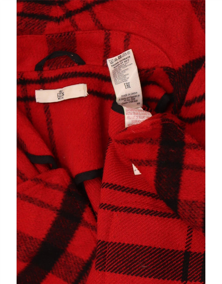 Marks & Spencer Γυναικείο Πανωφόρι 11-12 ετών Κόκκινο Καρό Πολυεστέρας