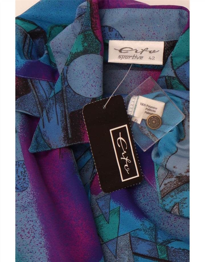 ERTO Γυναικείο πουκάμισο με αφηρημένο σχέδιο EU 42 Μεγάλο μπλε χρώμα πολυεστέρα