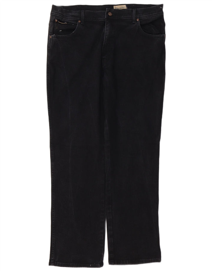 WRANGLER Ανδρικό Texas Straight Jeans W38 L32 Μαύρο βαμβακερό