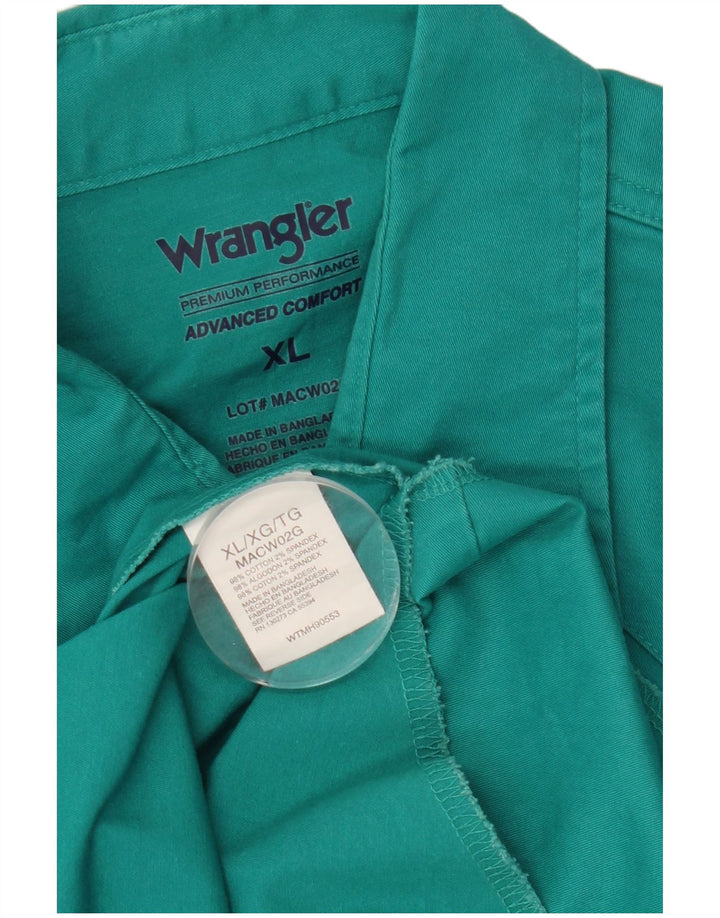 Ανδρικό πουκάμισο Wrangler XL Τυρκουάζ βαμβακερό