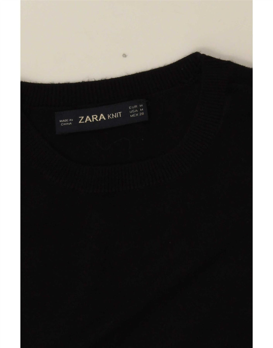 Zara Γυναικείο πουλόβερ με λαιμόκοψη UK 12 Medium Navy Blue