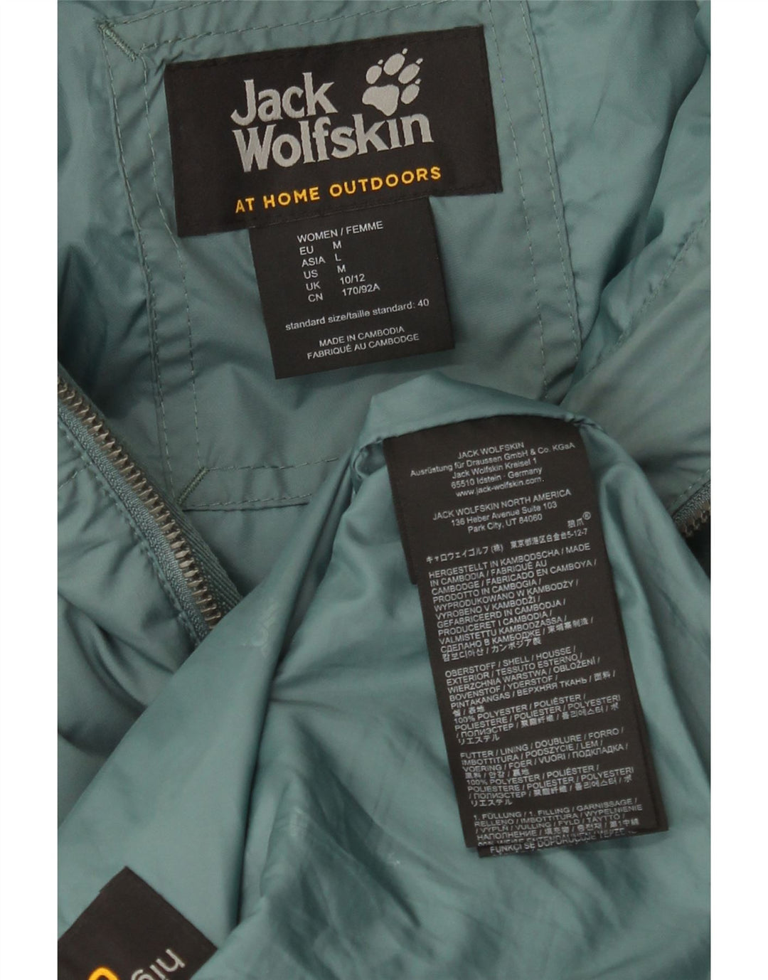 Jack Wolfskin Γυναικείο παλτό με κουκούλα μεγάλου μεγέθους padded UK 10/12 Μεσαίο πράσινο