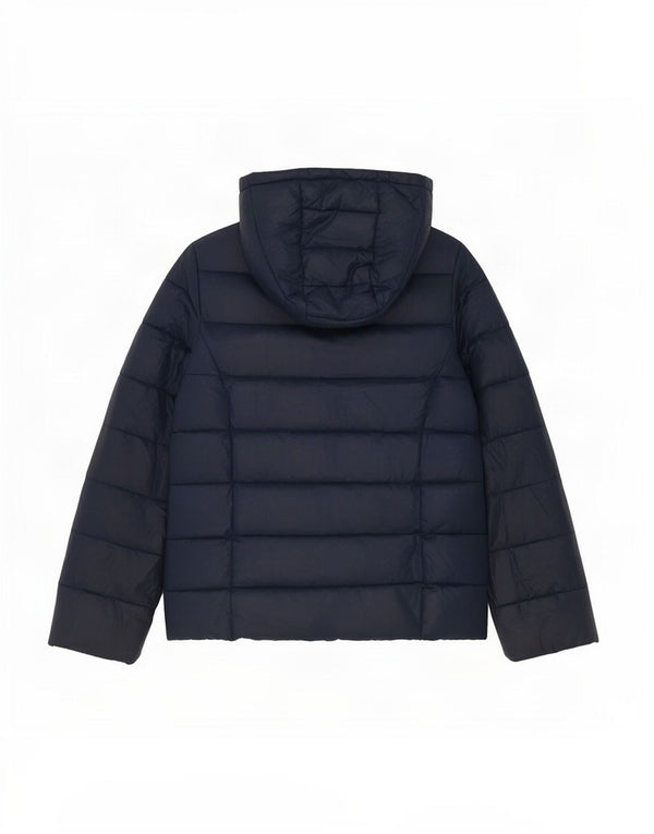 Benetton Girls Hooded Jacket 10-11 Years XL Navy Blue Colorblock