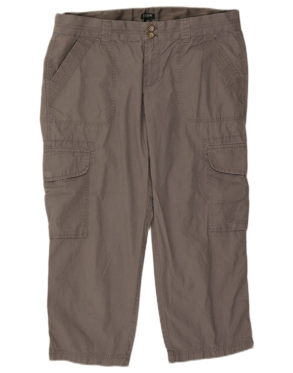 J. Crew Womens City Fit Straight Cargo Παντελόνι US 10 Large W34 L22 Grey