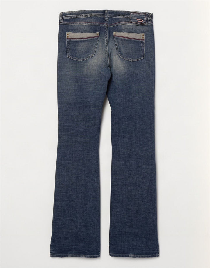 Γυναικεία Diesel Distressed Bootcut Jeans UK 16 Large W32 L33 Blue Cotton