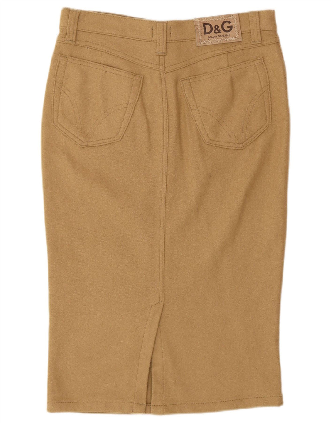 Dolce & Gabbana Γυναικεία Pencil Φούστα IT 44 Medium W30 Μπεζ μαλλί