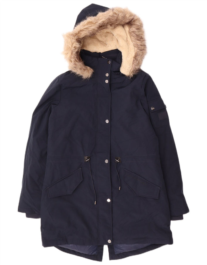 Ralph Lauren Γυναικείο μπουφάν Parka με κουκούλα UK 10 Small Navy Blue Polyester