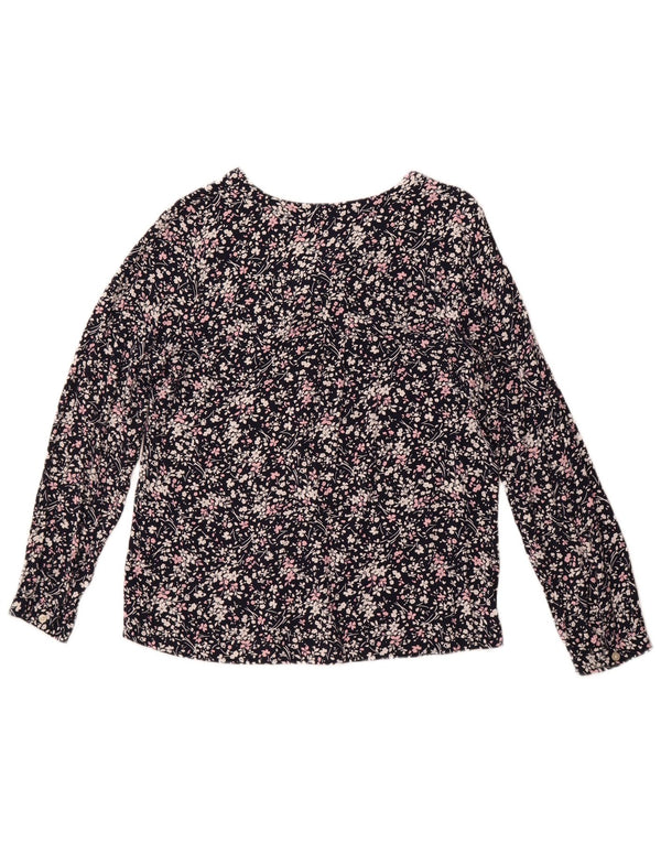 Γυναικεία μακρυμάνικη μπλούζα Crew Clothing Top UK 12 Medium Navy Blue Floral