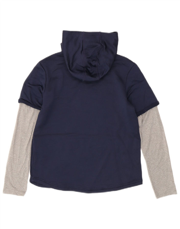 Under Armour Boys Graphic Hoodie Jumper 11-12 Years Large Navy Blue